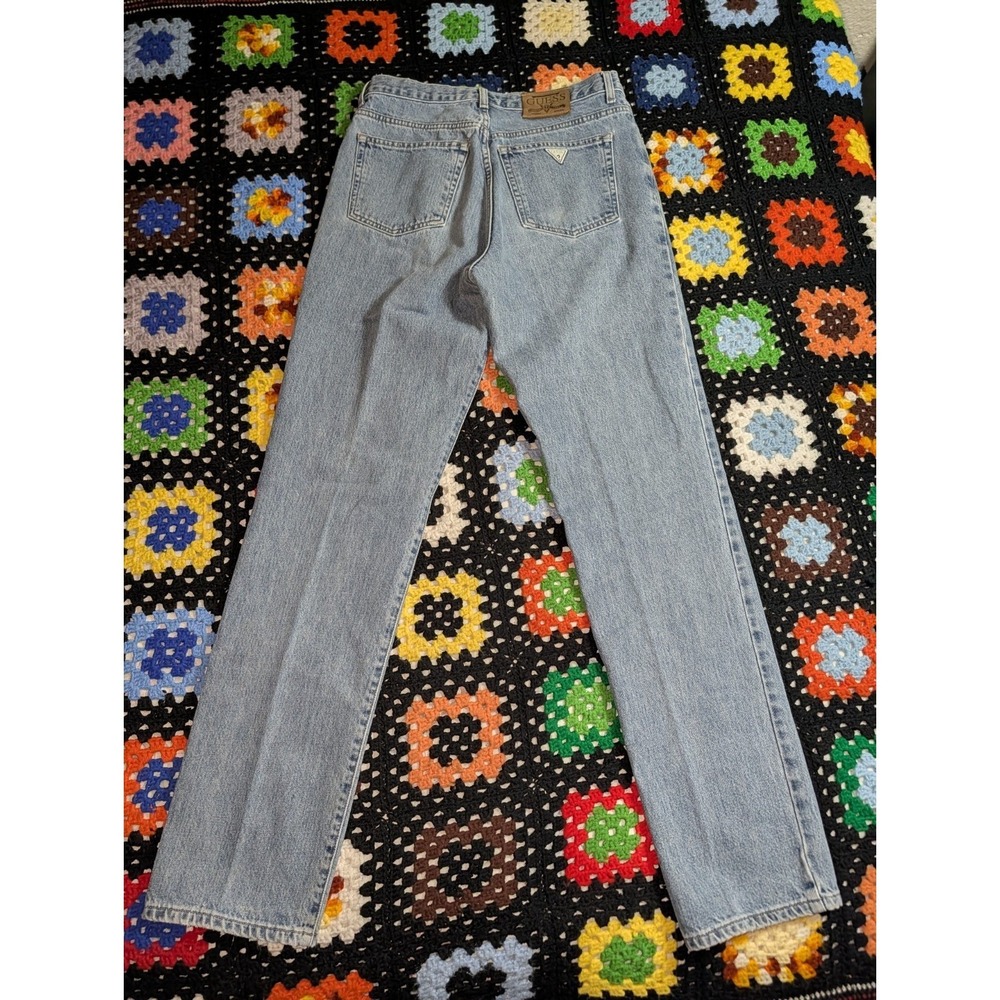 Vintage GUESS USA JEANS Men's 33x34 (32x33) Classic Wash RELAXED FIT Denim 1990s